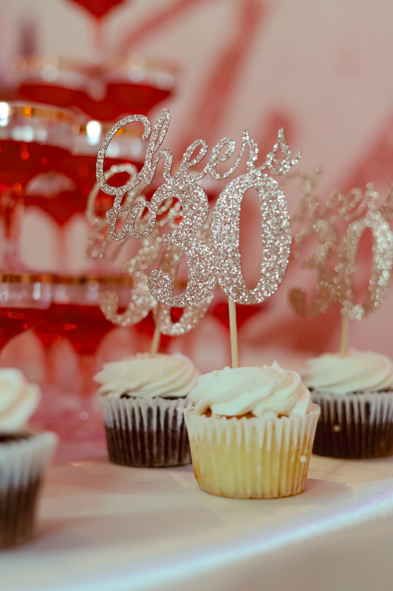 Cheers to 30 cupcake details at birthday party